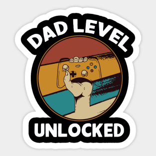 Funny New Dad Level Unlocked Sticker